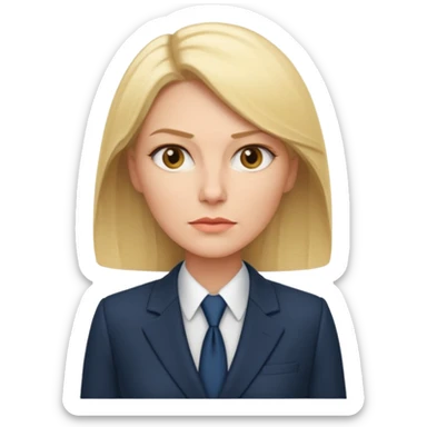 serious blond business woman in her forties in full suit sticker