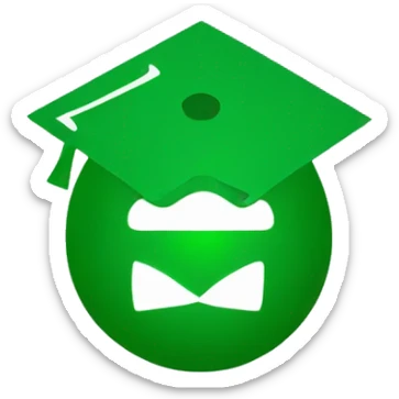 a logo for aqram school, in green sticker
