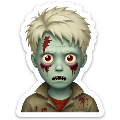 Menino Zumbi cabelo bagunçado sticker
