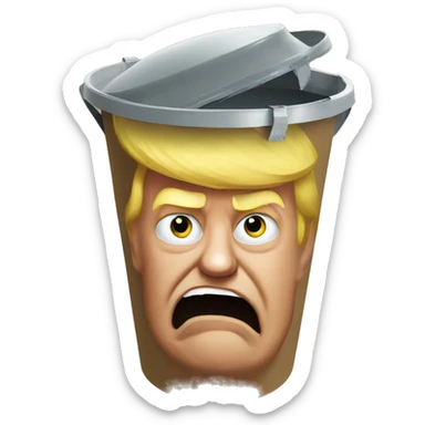 Donald trump in the trash can  sticker