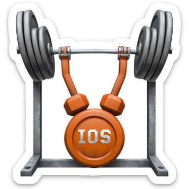 Gym facade with a sign featuring giant weights. sticker