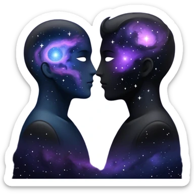 Two soulmate souls made of void in the galaxy sticker