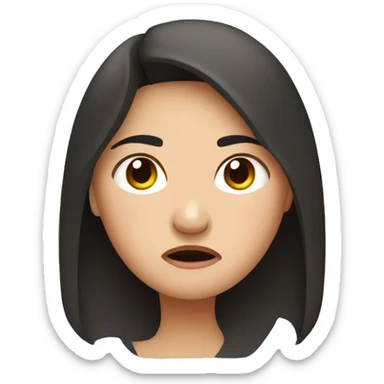 Pregnant woman looks asian angry sticker