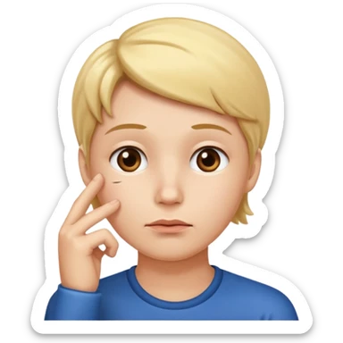 questioning face emoji, hand on chin, thinking sticker