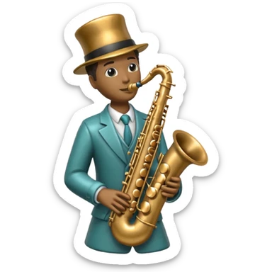 statue playing saxophone sticker