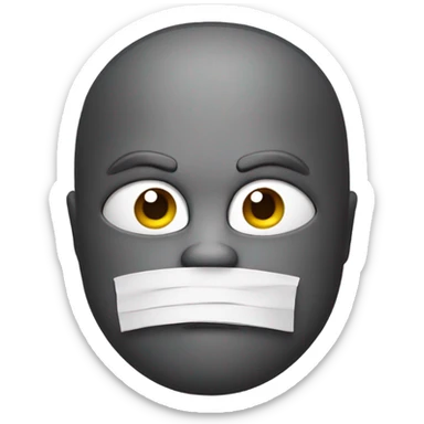 Angry face with facemask sticker