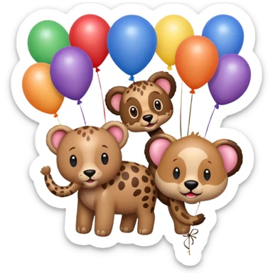 animals with balloon sticker