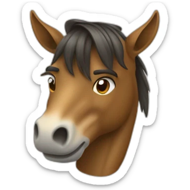 Tete de cheval avec un baton au bout sticker
