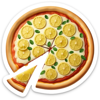 pizza with lemon slices on top sticker