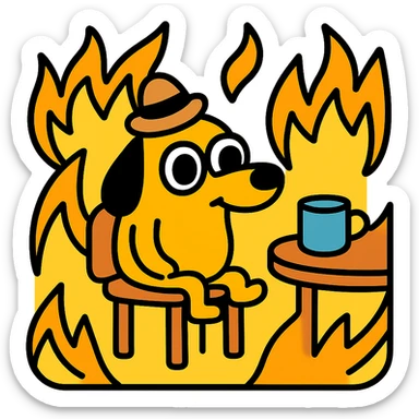 this is fine meme character sticker
