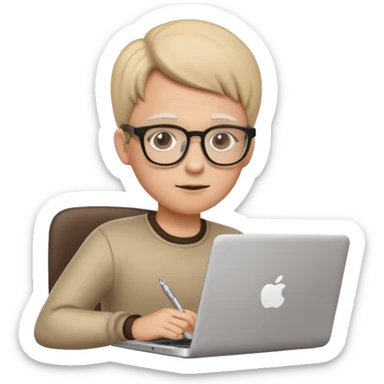 adult filling out an online registration form on a laptop, neutral expression emoji sticker