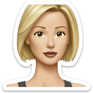 ultra realistic charlize theron wearing tank top sticker