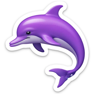 Purple dolphin sticker