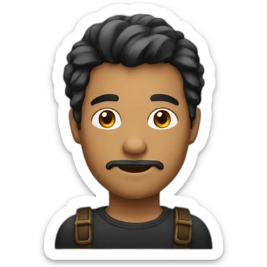 Homme bronzé avec des cheveux noir sticker