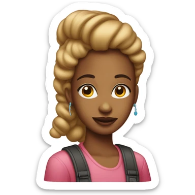 90’s girl with side whoopie sticker