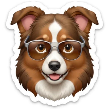 Australian Shepard with sunglasses sticker