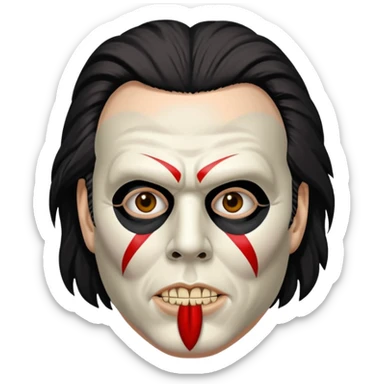 Michael Myers but with the gene Simmons Kiss make up on the mask sticker