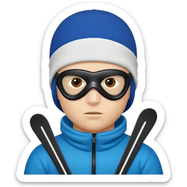 Boy with ski mask on sticker