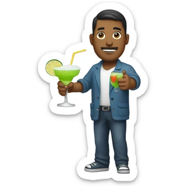 Salting side walk holding margarita  sticker