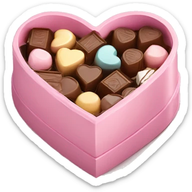 Pastel pink heart shaped box with chocolates in it sticker