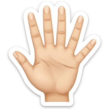 A hand with five fingers raises three fingers and lowers two fingers sticker