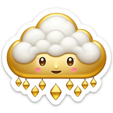 Quiero una nube dorada estilo oriental sticker