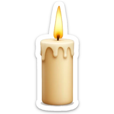Beige color christmas candle sticker