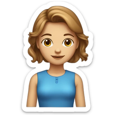 Meisje bruin haar lichte huid en spoeten en blauwe oogen sticker