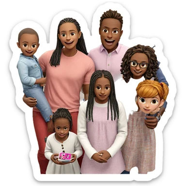 joyful gathering of friends sticker