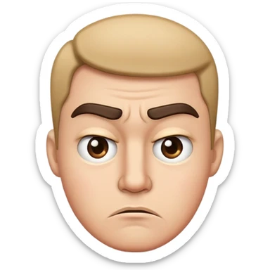 disapproving face with frown and raised eyebrow sticker