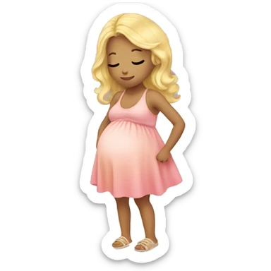pregnant girl blonde  under rainbow sky sticker