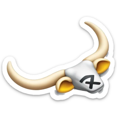 Volkswagen Golf with long horns sitting on the hood sticker