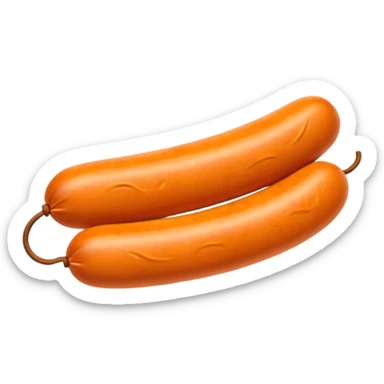 orange cylindrical pieces sausage shaped on each end with no lines sticker