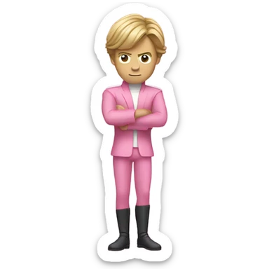 all pink suit human-looking luke skywalker excercising force, upper body, must be all pink sticker