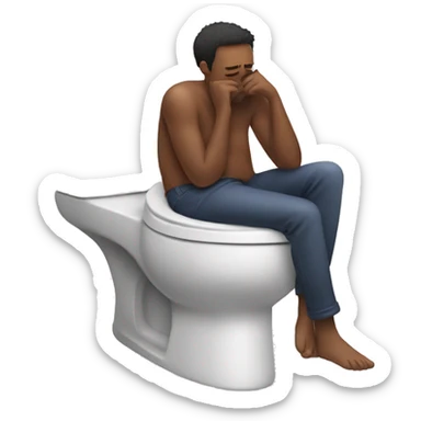 Guy taking a nap on the toilet sticker