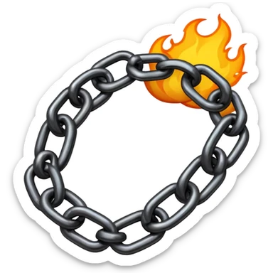 broken chain with fire sticker