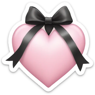 light pink heart with a black bow  sticker