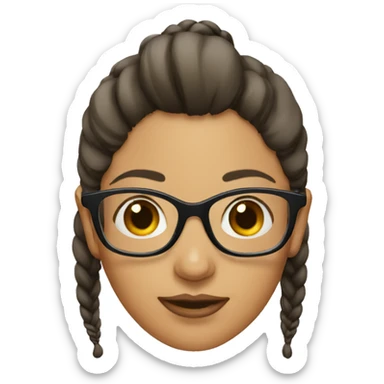 Woman with ponytail glasses sticker