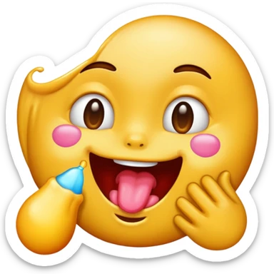 Emoji licking nipples sticker