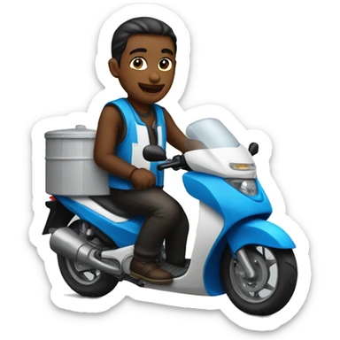 MILK SELLER IN MOTOBIKE  sticker