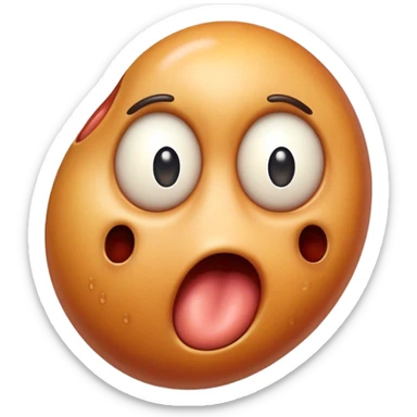 kidney with a shocked face on it sticker