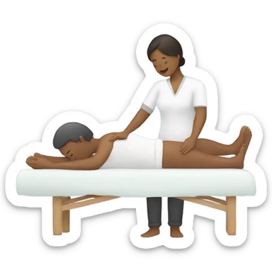 One person doing massage to another  sticker