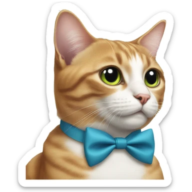 Cat with bow tie sticker