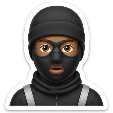 Ski mask black man sticker