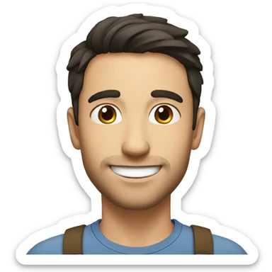 White man with dark hair and dark eyes, little stubble. He's smiling and looks friendly sticker