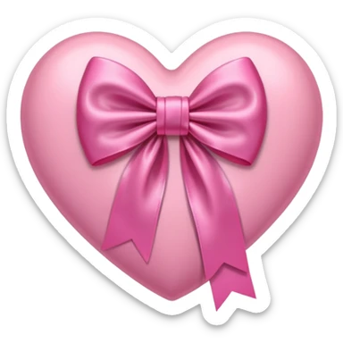 pink heart with bow in it  sticker