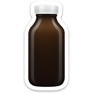 Dark glass bottle with supplements  sticker
