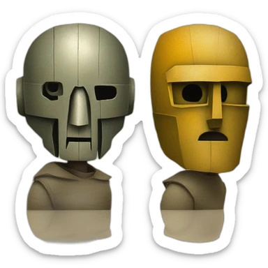 Angelus Novus do Paul Klee com máscara do MF Doom sticker