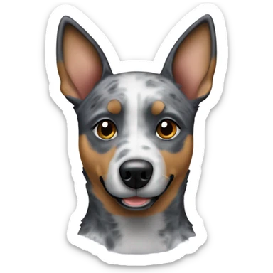 blue heeler dog with big ears sticker
