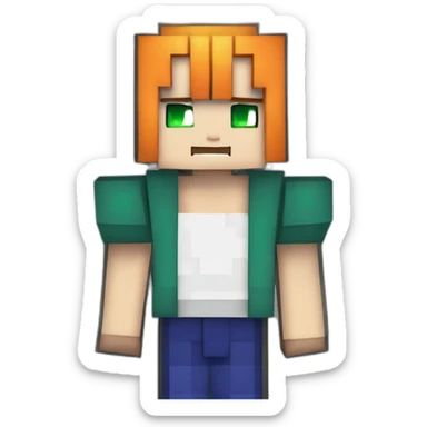 Kurosaki Ichigo estilo minecraft pulgar arriba sticker